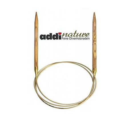 575-7 100cm N3.5 ADDI Circular OLIVE wood knitting needles ADDI NAT...