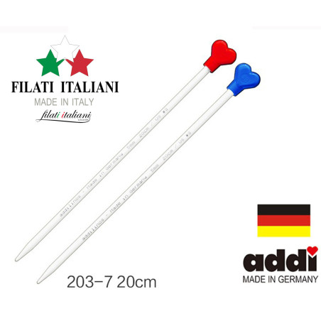 Прямые спицы с фиксаторами addilinos | 203-7 20cm 3.5mm