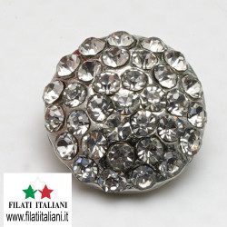 JEWEL BUTTON lin. 22 14 mm Lined  22 14 mm COLOR SILVER MADE IN ITALY