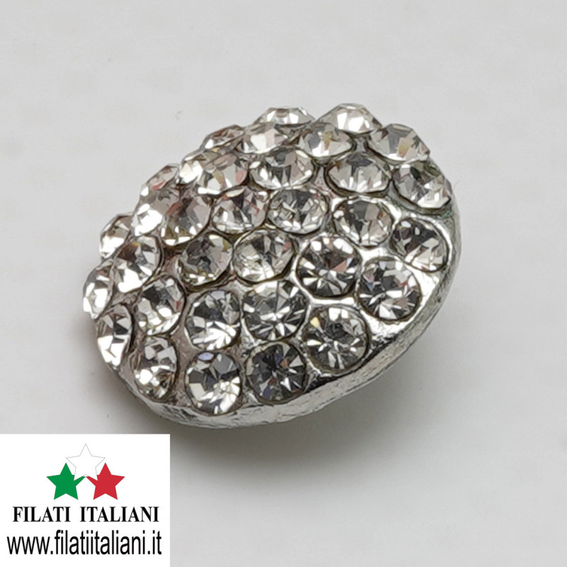JEWEL BUTTON lin. 22 14 mm Lined  22 14 mm COLOR SILVER MADE IN ITALY