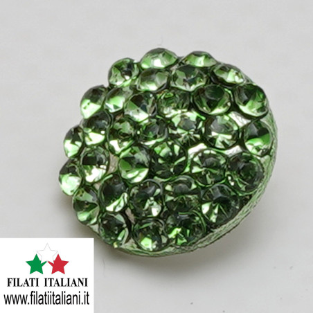 JEWEL BUTTON lin. 22 14 mm Lined  22 14 mm COLOR GREEN  MADE IN ITALY