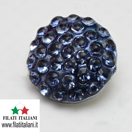 JEWEL BUTTON lin. 22 14 mm Lined  22 14 mm COLOR BLUE MADE IN ITALY