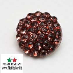 JEWEL BUTTON lin. 22 14 mm Lined  22 14 mm COLOR DARK PINK MADE IN ...