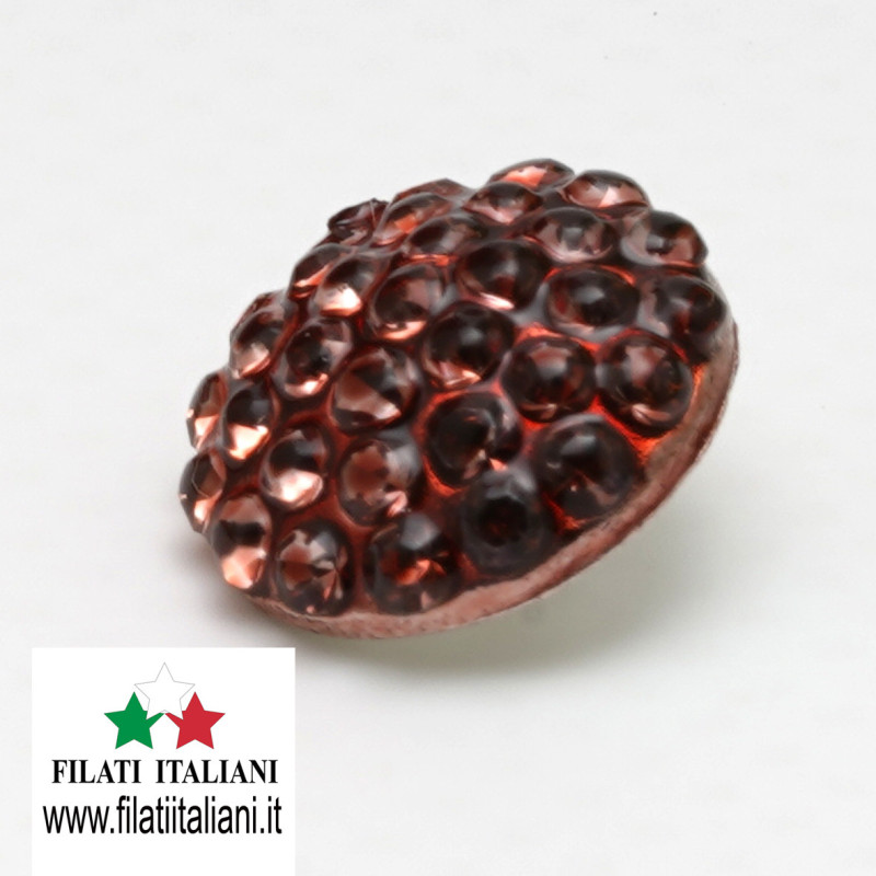 JEWEL BUTTON lin. 22 14 mm Lined  22 14 mm COLOR DARK PINK MADE IN ...