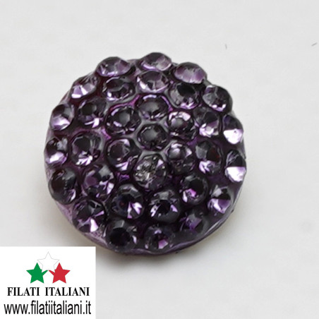 JEWEL BUTTON lin. 22 14 mm Lined  22 14 mm COLOR VIOLET MADE IN ITALY