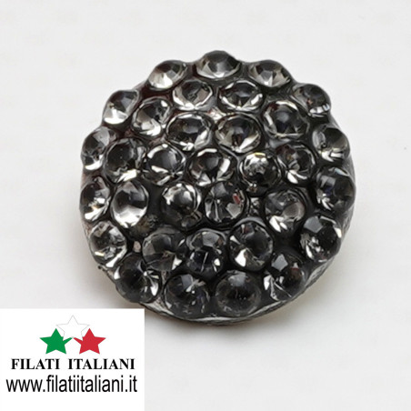 JEWEL BUTTON lin. 22 14 mm Lined  22 14 mm COLOR GRIGIO MADE IN ITALY