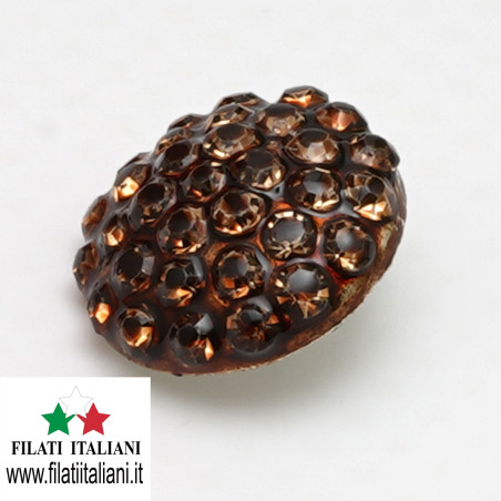 JEWEL BUTTON lin. 22 14 mm Lined  22 14 mm COLOR BROWN MADE IN ITALY