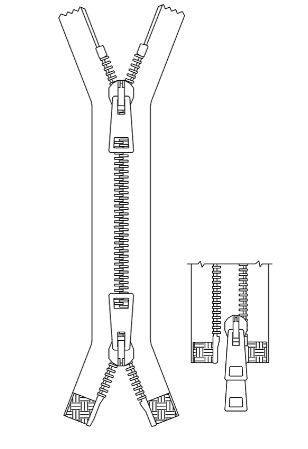 Cerniera lampo metallo spazzolata mm 5 Nichel