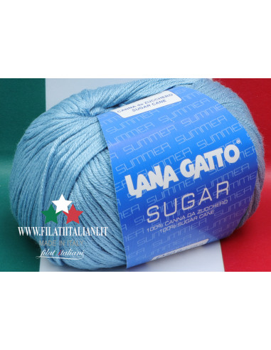 SG 7665 LANA GATTO SUGAR Comp. 100% SUGAR CANE col. 7665 BLUE 50gr ...