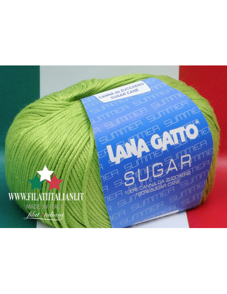 SG 7653 LANA GATTO SUGAR Comp. 100% SUGAR CANE col. 7653 50gr  125m...