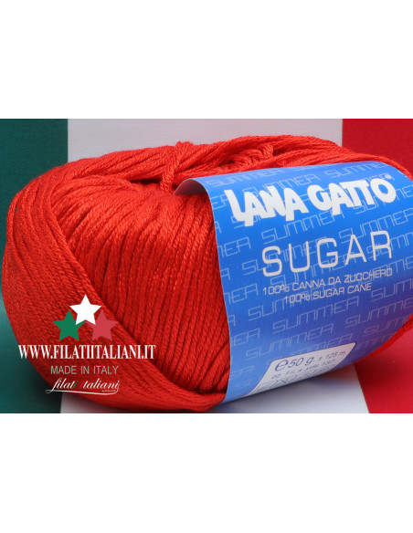 SG 7659 LANA GATTO SUGAR Comp. 100% SUGAR CANE col. 7659 RED 50gr  ...