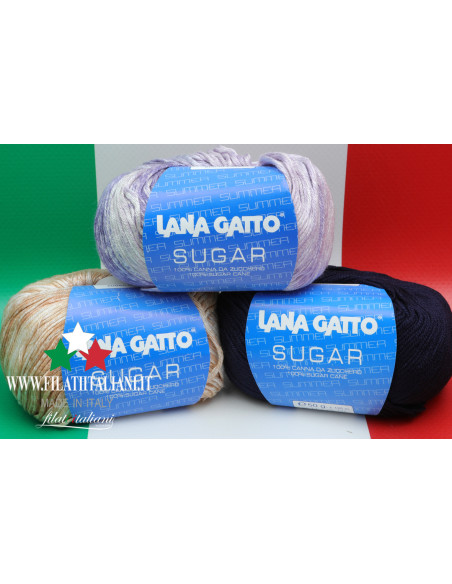 L9548 LOT 3PZ LANA GATTO SUGAR Comp. 100% SUGAR CANE col. 7853 FUXI...