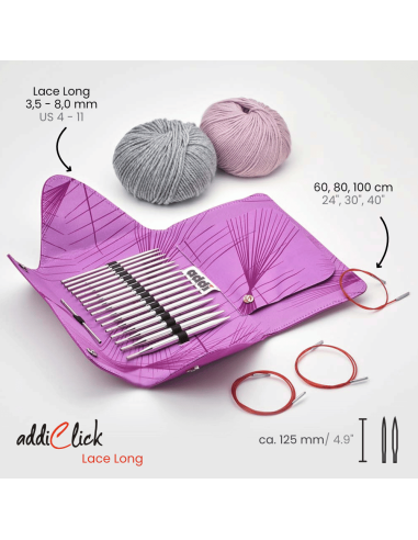760-7 addi Click LACE LONG Tips The addiClick interchangeable knitt...