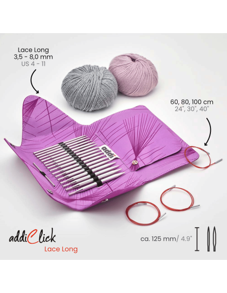 760-7 addi Click LACE LONG Tips The addiClick interchangeable knitt...