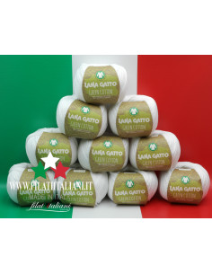 L0640 L0640 LOT 10 pz GREEN COTTON 100% COTONE ORGANICO LANA GATTO