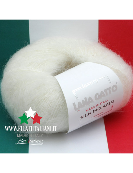 SILK MOHAIR LANA GATTO НАТУРАЛЬНЫЙ БЕЛЫЙ