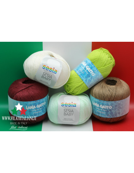 LA5477 LOT 5 BALLS OF SUMMER YARN LOT 5X50  250 G Prod. : LANA GATT...