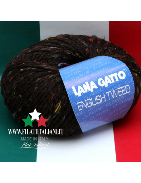 IT12482 ENGLISH TWEED - LANA GATTO TWEED - WOOLMARK Comp. 95% MERIN...