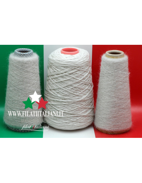 LA7808 LOT 3 bob. PIUMA CON PAILLETTES + BABY MOHAIR 24.99€/100g 1 ...