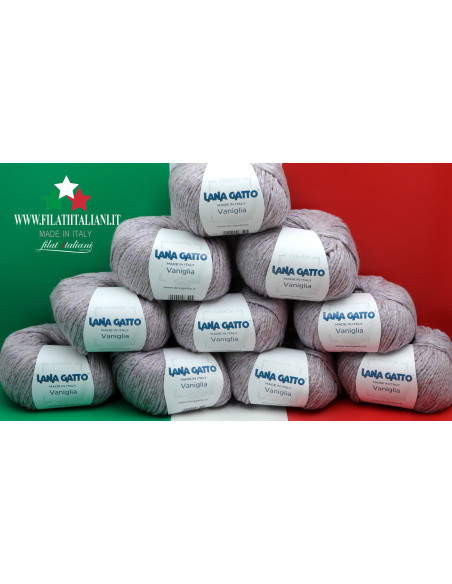 LA7658 LOT 10 PZ 500g  LANA GATTO - VANIGLIA  Art. VANIGLIA 67% COT...