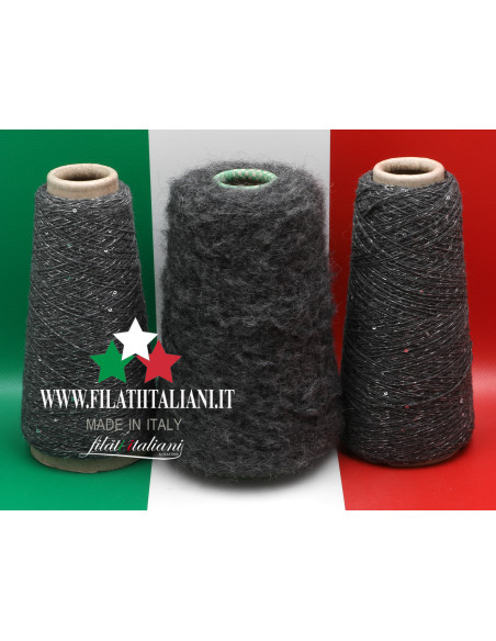 LC6015  LOT  3 bob.  PAILLETTES +  BABY ALPACA  GARZATA  10.99€/100g