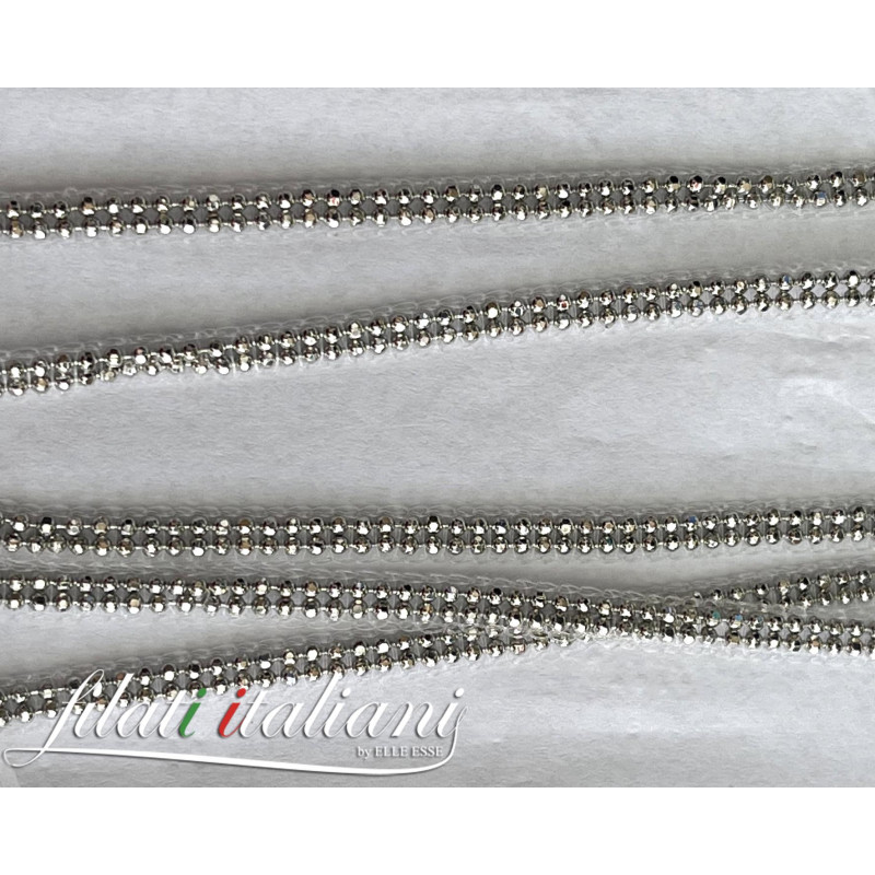 7378/02  SILVER  BALL CHAIN KNIT MONILE   a 2 fili  10.90€/1m