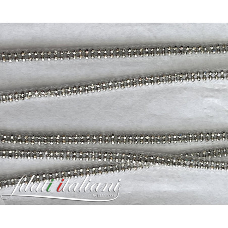 7378/02  SILVER  BALL CHAIN KNIT MONILE   a 2 fili  10.90€/1m