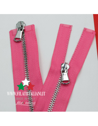 ZIP6207 ZIPPER IN BRUSHED METAL 85 CM 4 mm