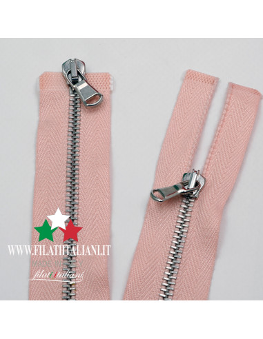 ZIP6208 CHIUSURA LAMPO IN METALLO SPAZZOLATO 85 CM 4 mm