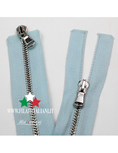 ZIP62113 CHIUSURA LAMPO IN METALLO SPAZZOLATO 85 CM 4 mm