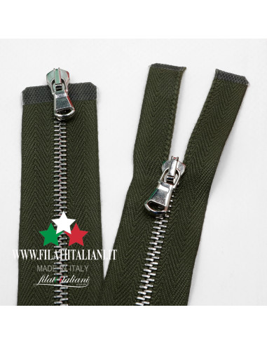 ZIP62116 CHIUSURA LAMPO IN METALLO SPAZZOLATO 85 CM 4 mm