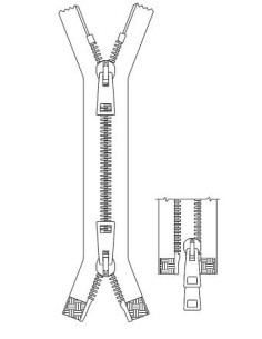 ZIP62117  CHIUSURA LAMPO IN METALLO SPAZZOLATO 85 CM 4 mm 2