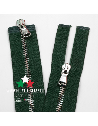 ZIP62117  CHIUSURA LAMPO IN METALLO SPAZZOLATO 85 CM 4 mm