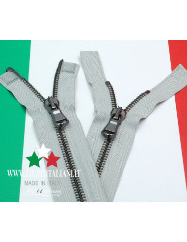 ZIP50001  ZIPPER IN BRUSHED METAL 80 CM 5.8 mm