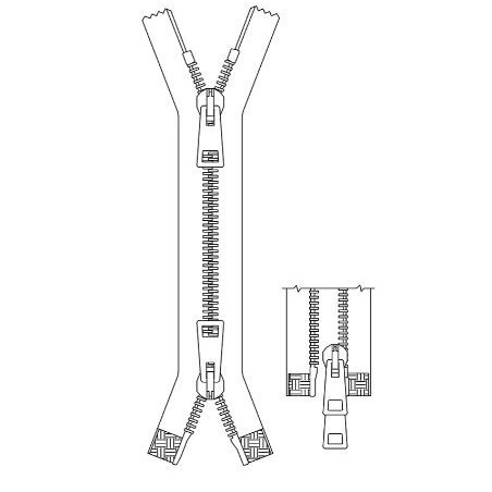 ZIP50003 МОЛНИЯ  из ПОЛИРОВАННОГО МЕТАЛЛА   80 CM 5.8 mm