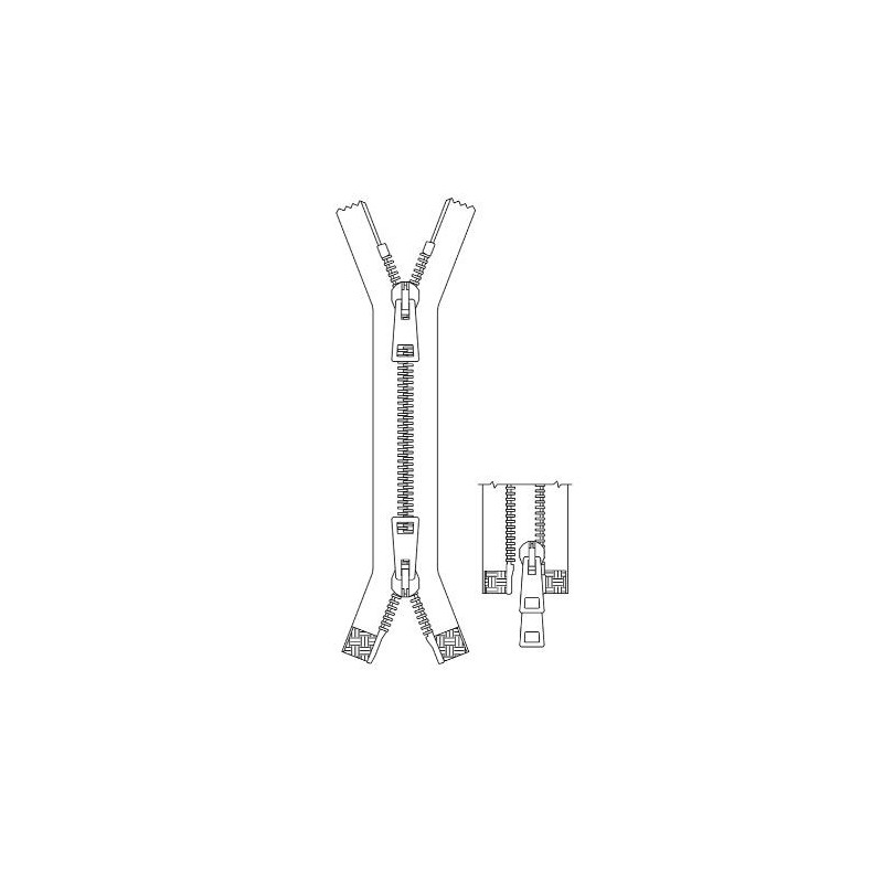 ZIP6227 МОЛНИЯ  из ПОЛИРОВАННОГО МЕТАЛЛА   80 CM 5.8 mm