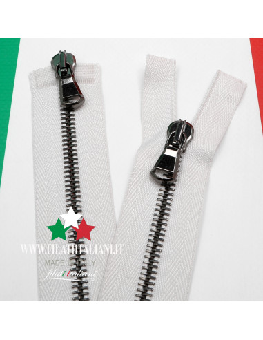 ZIP6227 CHIUSURA LAMPO IN METALLO SPAZZOLATO 80 CM 5.8 mm