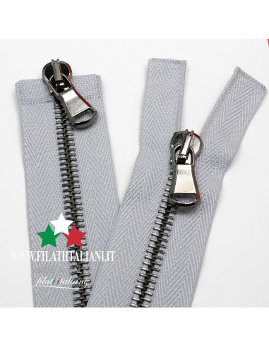 ZIP6218 CHIUSURA LAMPO IN METALLO SPAZZOLATO 80 CM 5.8 mm