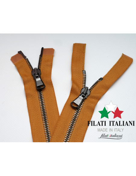 ZIP50006 ZIPPER IN BRUSHED METAL 80 CM 5.8 mm