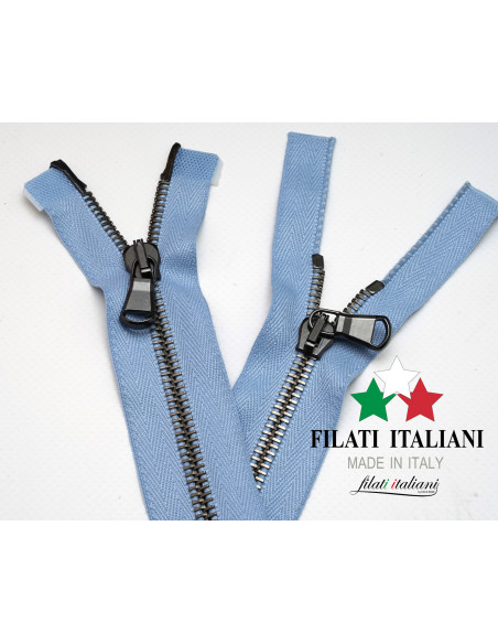 ZIP50007 ZIPPER IN BRUSHED METAL 80 CM 5.8 mm