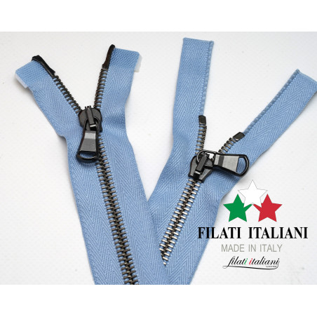 ZIP50008 ZIPPER IN BRUSHED METAL 80 CM 5.8 mm