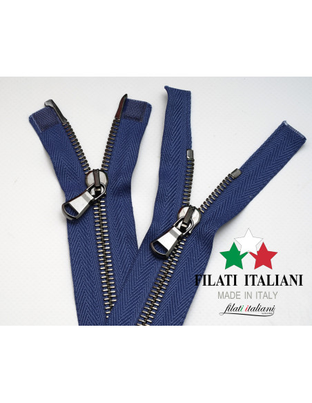 ZIP50009 ZIPPER IN BRUSHED METAL 80 CM 5.8 mm