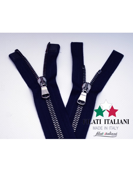 ZIP50010 ZIPPER IN BRUSHED METAL 80 CM 5.8 mm