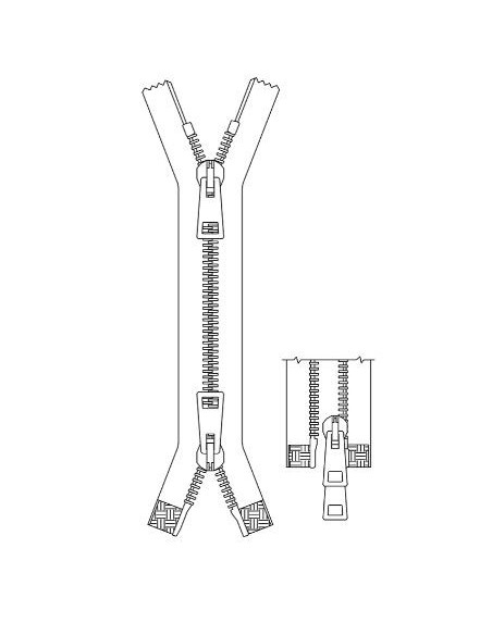ZIP6226 CHIUSURA LAMPO IN METALLO SPAZZOLATO 80 CM 5.8 mm