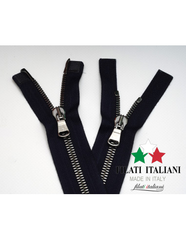 ZIP50011 ZIPPER IN BRUSHED METAL 80 CM 5.8 mm