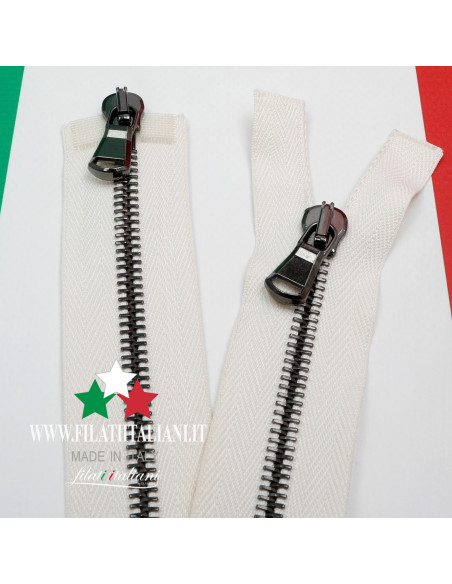 ZIP6228  CHIUSURA LAMPO IN METALLO SPAZZOLATO 80 CM 5.8 mm