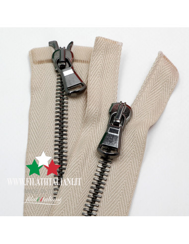 ZIP6220  ZIPPER IN BRUSHED METAL 80 CM 5.8 mm