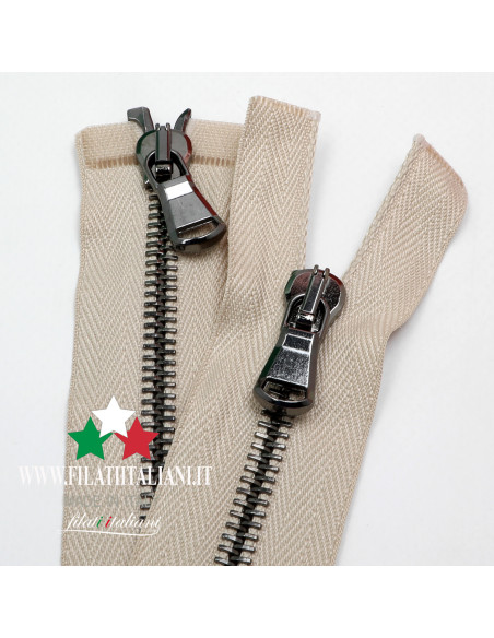 ZIP6220  ZIPPER IN BRUSHED METAL 80 CM 5.8 mm