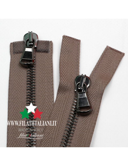 ZIP6221    CHIUSURA LAMPO IN METALLO SPAZZOLATO 80 CM 5.8 mm