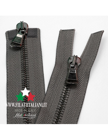 ZIP6219   ZIPPER IN BRUSHED METAL 80 CM 5.8 mm